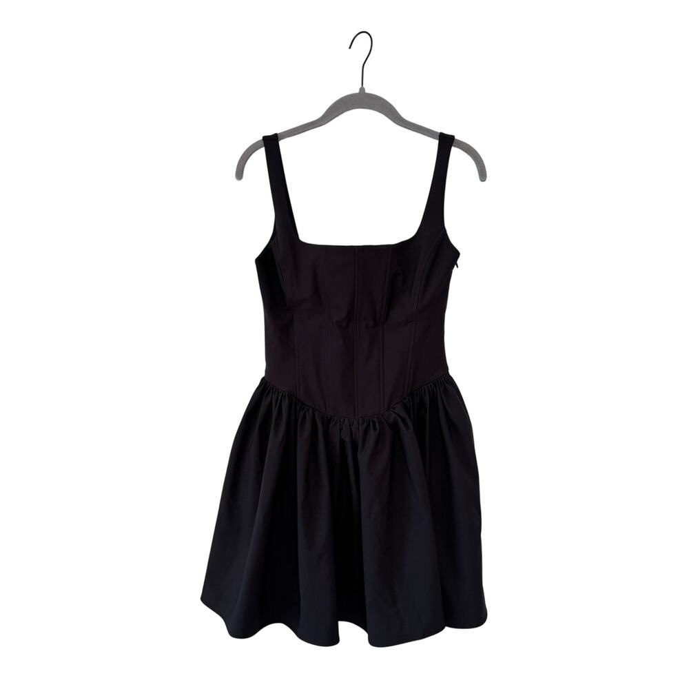 Zara Women’s Black Corset Fit Flare Mini Dress Square Neck Sleeveless Size S - Picture 2 of 10